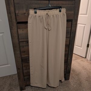 Women's Wide Leg Cream Pants